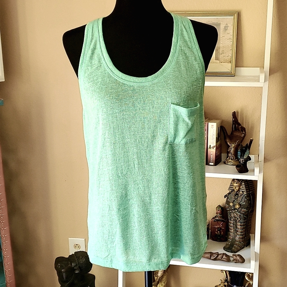 🌻 Teal Linen Tank Top..sz L juniors...
